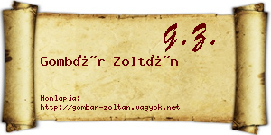 Gombár Zoltán névjegykártya